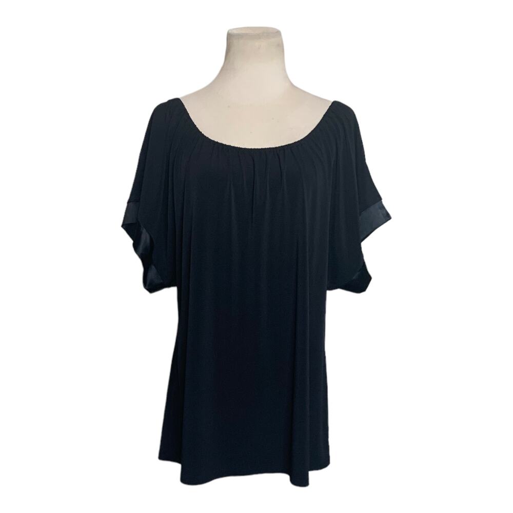Express black short sleeves minimalist blouse size Large
